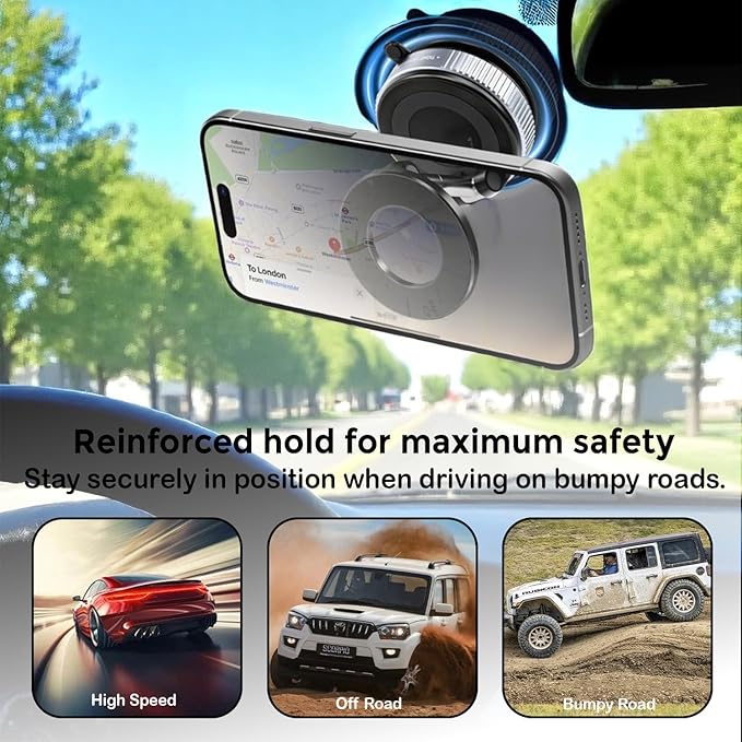 Pro Magnetic Car Phone Holder – 360° Rotation | Strong Suction | Universal Fit | 6-Month Warranty