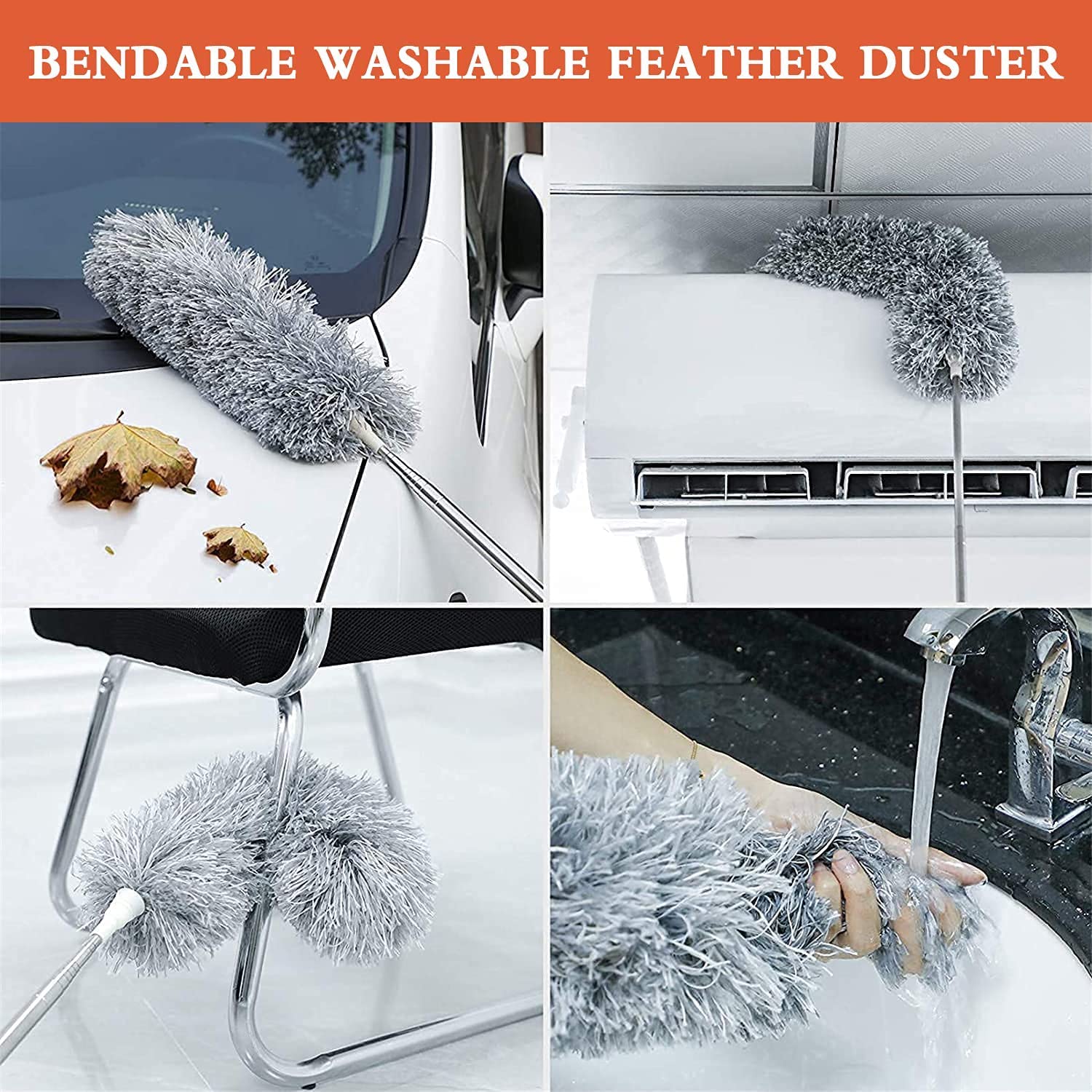 “Extendable Microfiber Duster for Ceiling Fans & High Areas – Telescopic Handle (Up to 100 inches)”