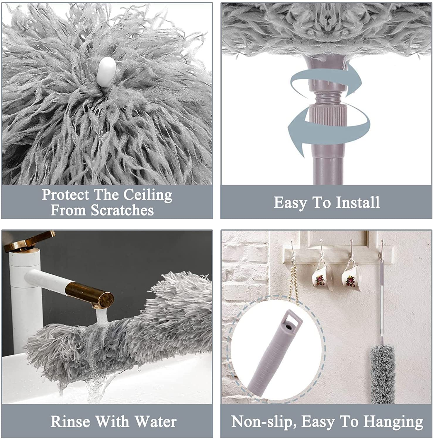 “Extendable Microfiber Duster for Ceiling Fans & High Areas – Telescopic Handle (Up to 100 inches)”